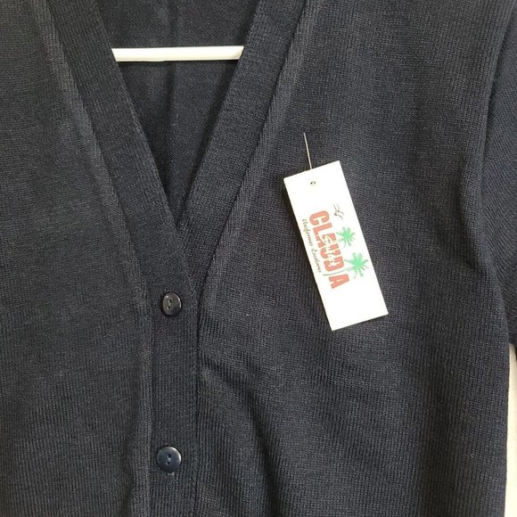 NWT Claudia Uniform Escolares Navy Blue Button Front Cardigan Juniors Size 12 - Picture 2 of 13
